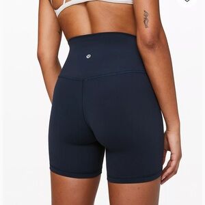 LuluLemon 4” biker short in navy blue